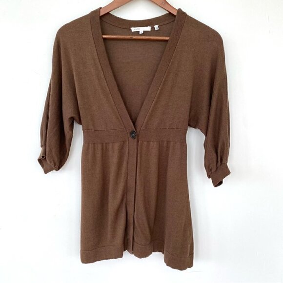 Vince cardigan, dolman sleeves 3/4 length, in a cotton & cashmere blend knit - Picture 2 of 14